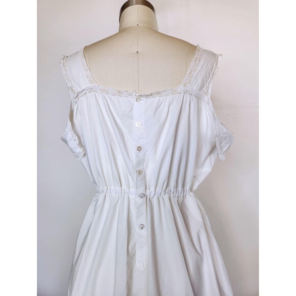 Antique 1900s Edwardian Lace Eyelet White Dress - Prairie - Italian Hand Made OS - Picture 8 of 10